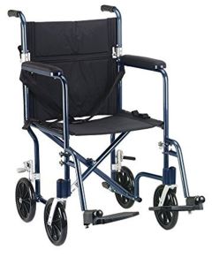 Blue Flyweight Transport Wheelchair by Drive Medical 19" Seat
