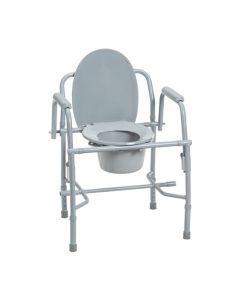 Steel Drop Arm Bedside Commode with Padded Arms by Drive Medical