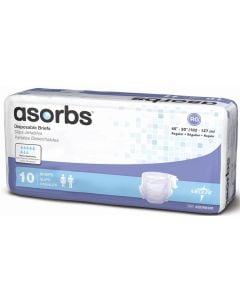 Asorbs Ultra-Soft Plus Briefs - Regular | 10