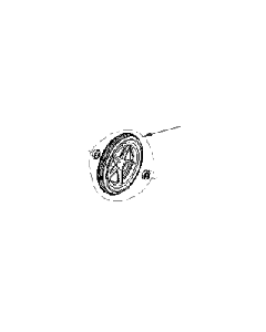 Hugo 8” x1 ¼”  PU Rear Wheel, Black Tire Wheel 5 Spokes B02-112