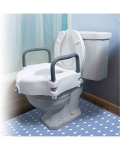 Elongated Raised Toilet Seat Installed with Arms B5051
