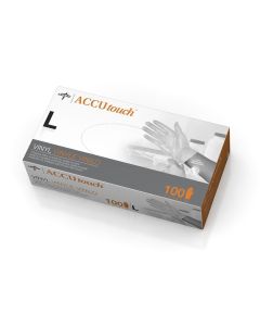 Box of 100 Accutouch Synthetic Exam Gloves - CA Only | Clear | Large
