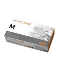 Box of 100 Accutouch Synthetic Exam Gloves - CA Only | Clear | Medium