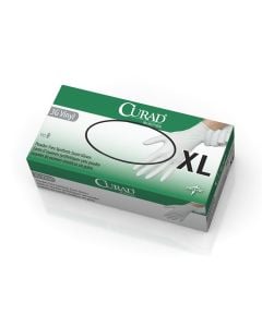 Box of 90 CURAD 3G Vinyl Exam Gloves - CA Only | White | X-Large