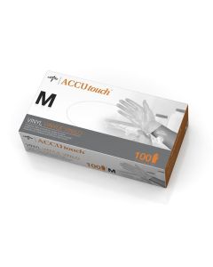 Box of Accutouch Synthetic Exam Gloves | Clear | Medium