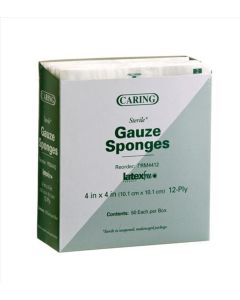 Box of Medline Caring Woven Sterile Gauze Sponges PRM4412