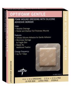 Box of Ten Optifoam Gentle Border Adhesive Dressings MSC2044EPZ