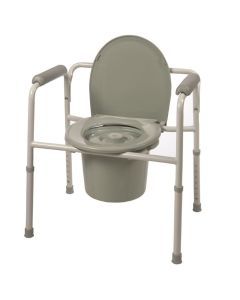 Grey Steel Three-In-One Commode - Roscoe Medical