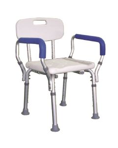 White Aluminum Adjustable Shower Chair - Roscoe Medical