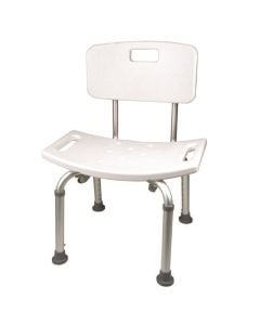 White Aluminum Adjustable Shower Chair - Roscoe Medical