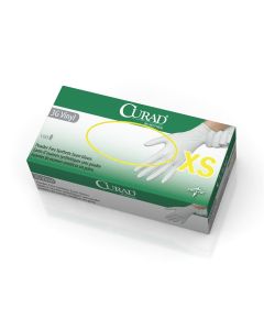 Case of 1000 CURAD 3G Vinyl Exam Gloves - CA Only | White | X-Small
