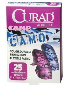 Case of Medline CURAD Camo Fabric Adhesive Bandages CUR45702Z