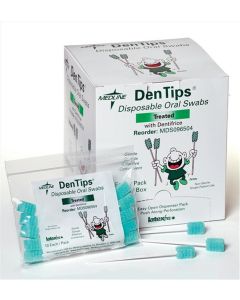 Case of Medline DenTips Oral Swabsticks Green MDS096502