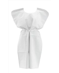  Medline Disposable Patient Gowns in White in NON24245 30" X 42"