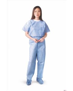 Medline Disposable Scrub Pants in Blue in Small NON27213S Small
