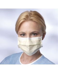 Case of Medline Isolation Face Masks with Earloops Yellow NON27120