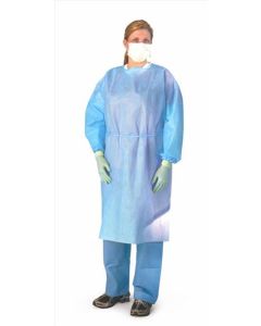 Medline Medium Weight Multi-Ply Fluid Resistant Isolation Gown in Blue in NON27SMS3 