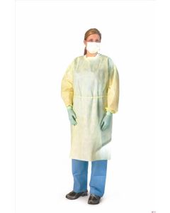 Medline Medium Weight Multi-Ply Fluid Resistant Isolation Gown in Yellow in X-Large NON27SMS2XL X-Large