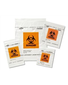 Case of Medline Zip Style Biohazard Specimen Bags Clear DYND30261H