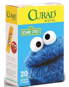 Box of Medline CURAD Sesame Street Adhesive Bandages Cartoon CUR47069