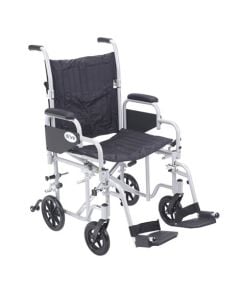 Poly Fly Light Weight Transport Chair with Footrests by Drive Medical