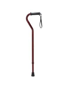 Drive Adjustable Height Offset Handle Cane with Gel Hand Grip, Red Crackle
