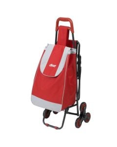 Drive Deluxe Rolling Shopping Cart with Seat, Red