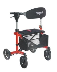 Escape Rollator, Red - Standard 24" seat height