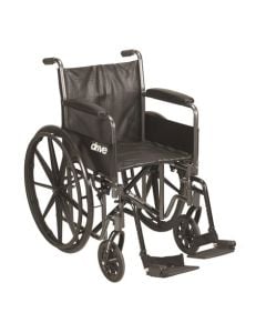 Silver Sport 2 Wheelchair with Detachable Full Arm by Drive Medical, 16"