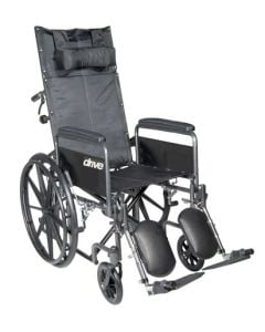 Silver Sport Full Reclining Wheelchair, Full Arm Elevating Leg rests, 20"