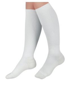 Medline CURAD Cushioned Compression Socks White C MDS1715CWH