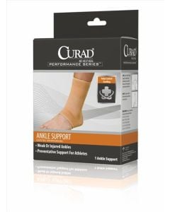 Medline CURAD Elastic Open Heel Ankle Supports Beige Medium ORT26100MD
