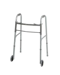 Medline Two Button Folding Walker with 5" Wheels MDS86410W54H