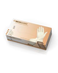 MediGuard Non-Sterile Powdered Latex Exam Gloves Beige Small