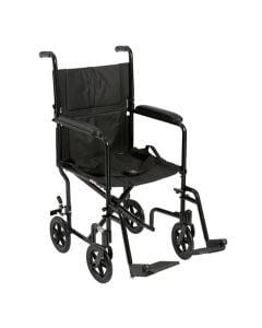 19 Inich Lightweight Black Transport Wheelchair by Drive Medical