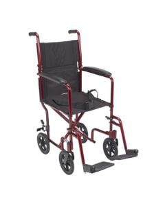 Lightweight Red Transport Wheelchair by Drive Medical