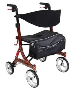 Red Bariatric Nitro Walker Rollator by Drive Medical