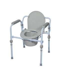 Folding Bedside Commode with Bucket and Splash Guard by Drive Medical