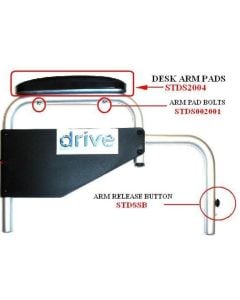 Right Arm Rest Polyfly Wheelchair TR16 18 20 Drive Medical STDS2A162R