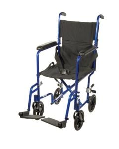 Lightweight Blue Transport Wheelchair by Drive Medical