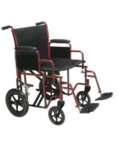 Bariatric Red Transport Wheelchair Swing Away Foot 