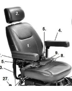 20" Seat Assembly Trident Power Wheelchair with Headrest 20" TRID-2A02