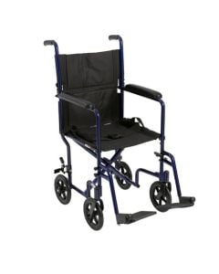19 Inch Lightweight Blue Transport Wheelchair by Drive Medical