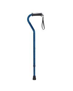 Drive Adjustable Height Offset Handle Cane with Gel Hand Grip, Blue Crackle
