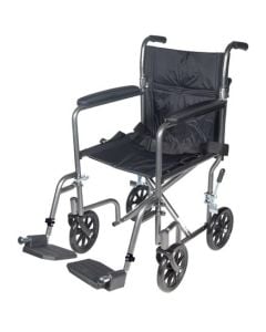 Lightweight Steel Transport Wheelchair | 17 Inch by Drive Medical