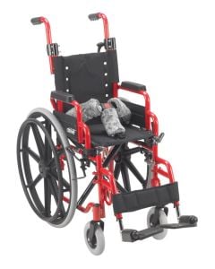 Wallaby Pediatric Red 12" Folding Wheelchair by Wenzelite