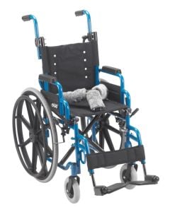Wallaby Pediatric Blue 14" Folding Wheelchair by Wenzelite 
