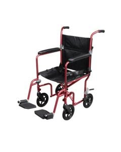 Flyweight Lightweight Red Transport Wheelchair