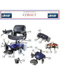 Cobalt Power Chair Shark Joystick Cable Sub. Drive Medical LDR411005-07