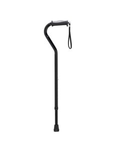 Drive Adjustable Height Offset Handle Cane with Gel Hand Grip, Black